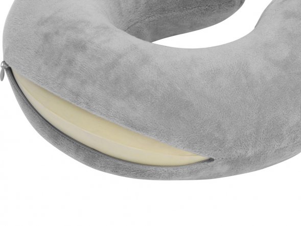Подушка Basic из микрофибры с эффектом памяти U-shape, серый 