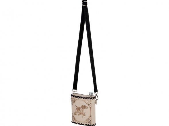 Фляга 503(белая кожа) , 0,5 л 