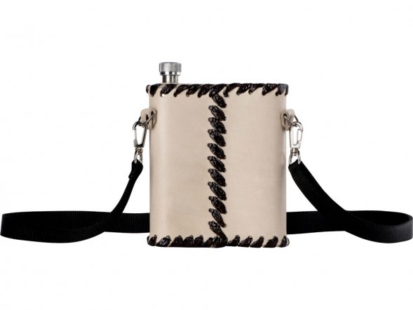 Фляга 503(белая кожа) , 0,5 л 