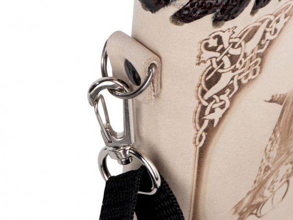 Фляга 503(белая кожа) , 0,5 л 