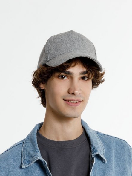 Бейсболка Woolridge, серый меланж 