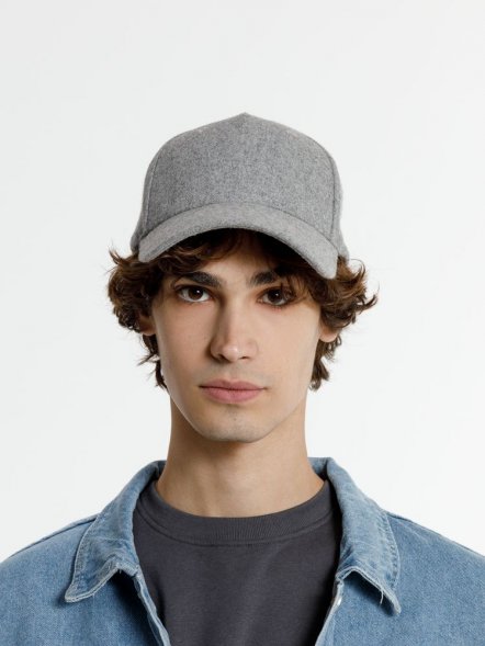 Бейсболка Woolridge, серый меланж 
