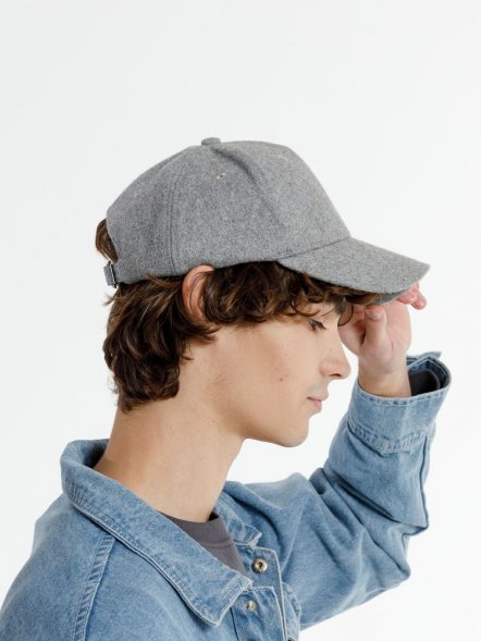 Бейсболка Woolridge, серый меланж 