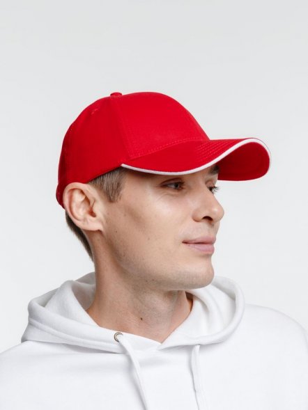 Бейсболка Spiker, красная с белым 