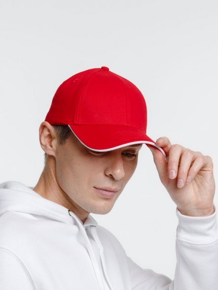 Бейсболка Spiker, красная с белым 