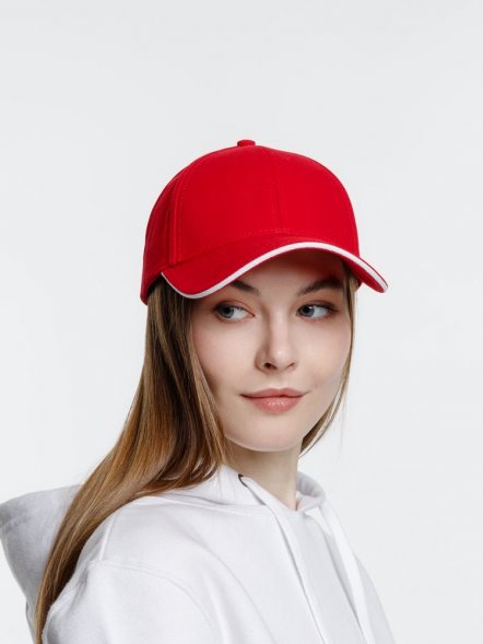 Бейсболка Spiker, красная с белым 
