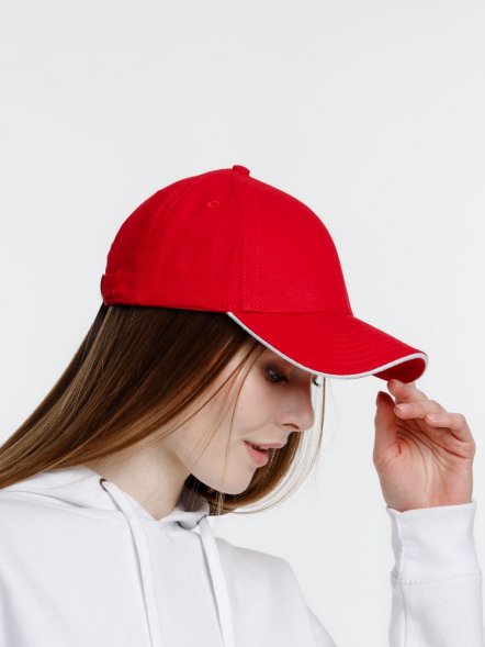 Бейсболка Spiker, красная с белым 