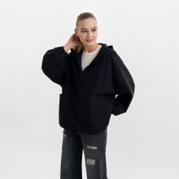 Ветровка оверсайз, унисекс RISSMAN, черная, размер XL/XXL