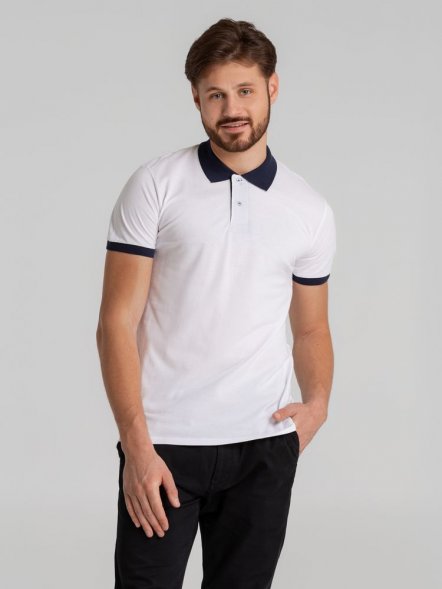 Рубашка поло Prince 190, темно-синяя с белым 