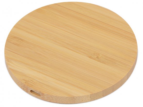 Беспроводное зарядное устройство из бамбука Cap, натуральный 