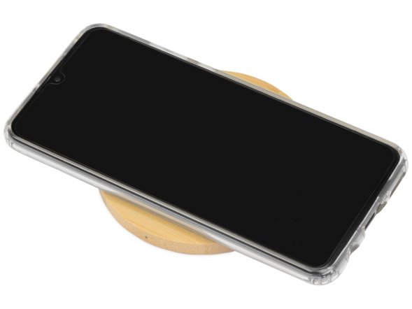 Беспроводное зарядное устройство из бамбука Cap, натуральный 