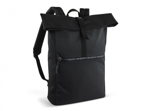 Рюкзак BUGATTI Blanc Delight, чёрный, нейлон RPET600D/тарпаулин/полиэстер, 41х13х46 см, 15 л 