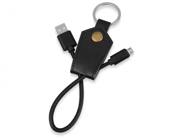 Кабель-брелок USB-MicroUSB Pelle, черный 