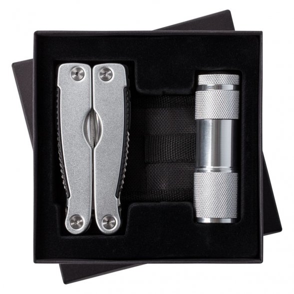 Набор Handmaster: фонарик и мультитул, серебристый 