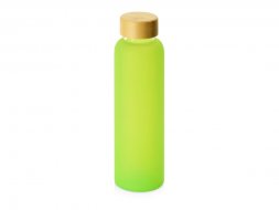 Стеклянная бутылка с бамбуковой крышкой Foggy, 600мл, зеленое яблоко