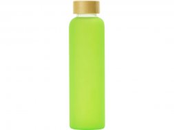 Стеклянная бутылка с бамбуковой крышкой Foggy, 600мл, зеленое яблоко