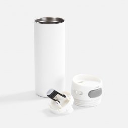 Термостакан X1 с цветной кнопкой, белый с серым