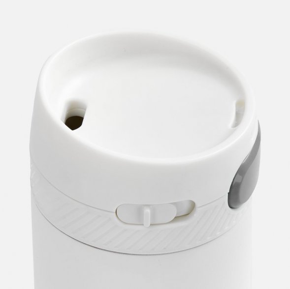Термостакан X1 с цветной кнопкой, белый с серым 