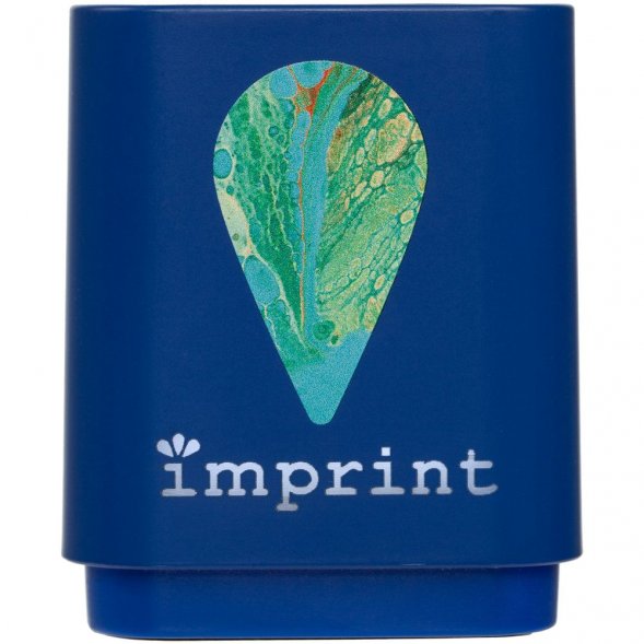 Беспроводная колонка с подсветкой гравировки Glim, синяя 