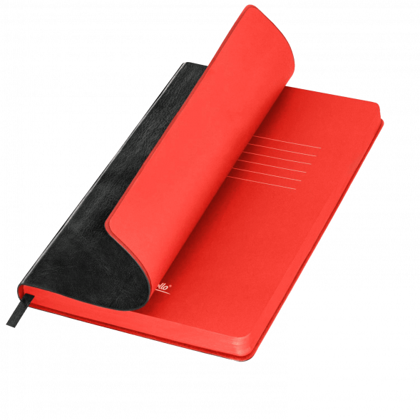 Ежедневник River side недатированный, черный/красный (с упаковкой, со стикерами) 