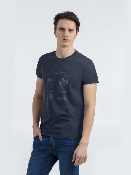 Футболка приталенная Old Patents. Lighter, синий меланж 