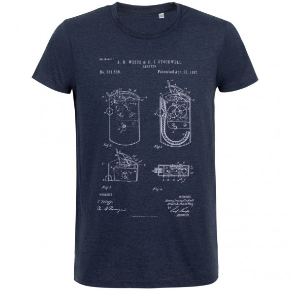Футболка приталенная Old Patents. Lighter, синий меланж 