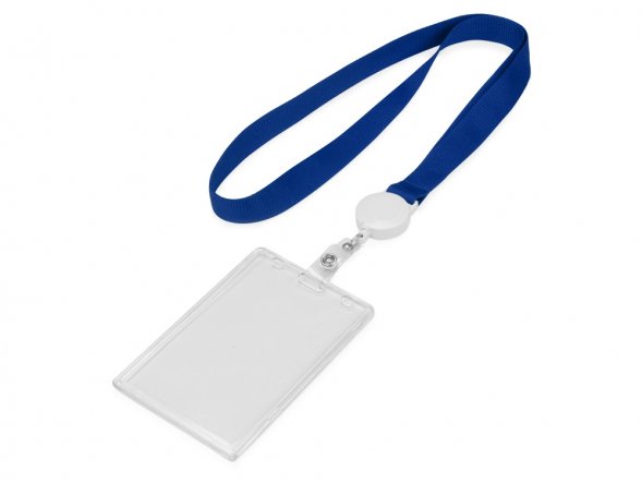 Ланьярд с ретрактором, синий 