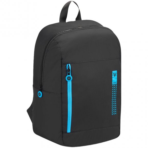 Складной рюкзак Compact Neon, черный с голубым 