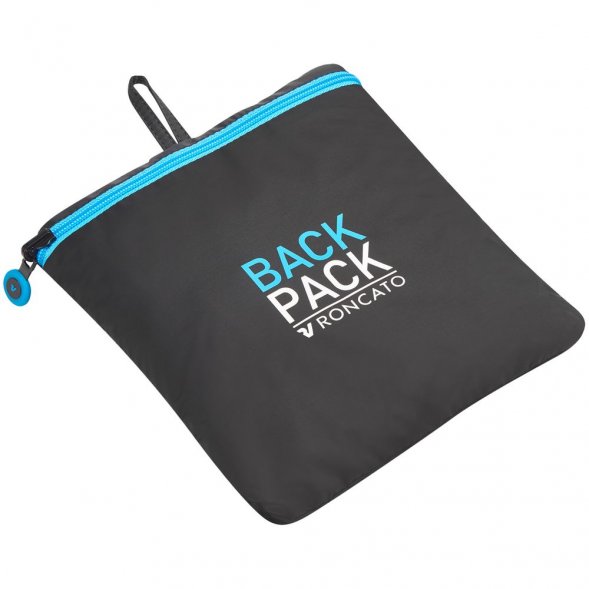 Складной рюкзак Compact Neon, черный с голубым 