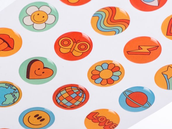 Сет объемных стикеров из эпоксидной смолы, А5 