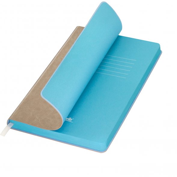 Ежедневник River side недатированный, бежевый/голубой 