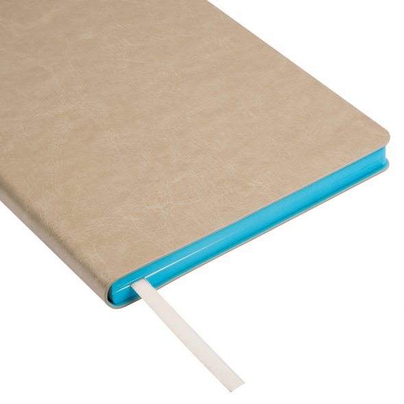 Ежедневник River side недатированный, бежевый/голубой 