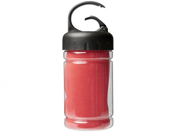 Охлаждающее полотенце Remy в ПЭТ-контейнере, красный 