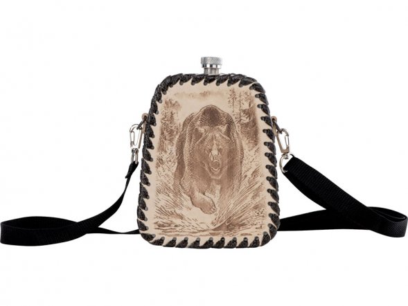 Фляга 509(белая кожа), 1л 