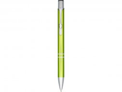 Кнопочная шариковая ручка Moneta из анодированного алюминия, черные чернила, лайм