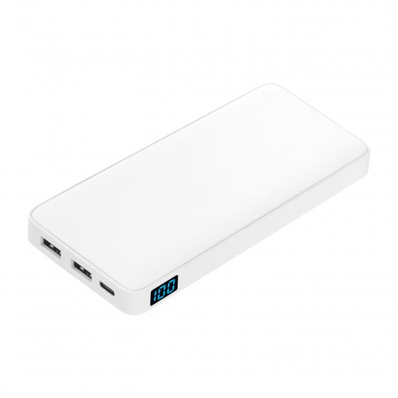 Внешний аккумулятор с подсветкой Ancor Plus 10000 mAh, белый 