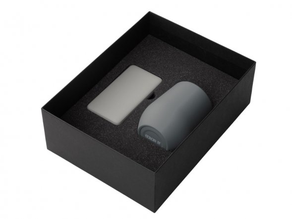 Подарочный набор с термокружкой и повербанком С1, 5000 mAh, серый 
