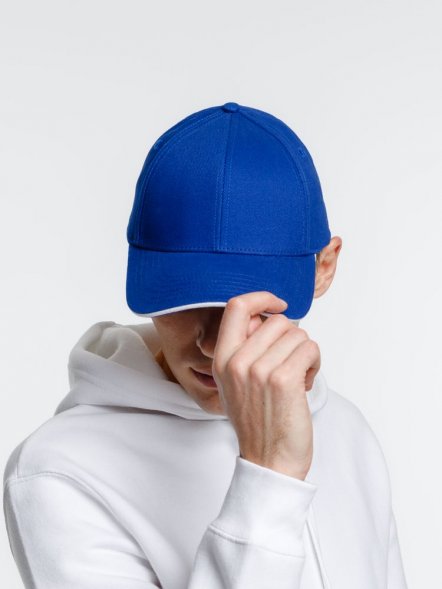 Бейсболка Spiker, ярко-синяя с белым 