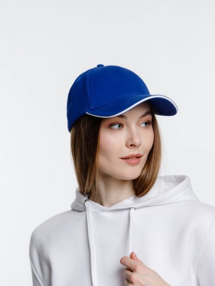 Бейсболка Spiker, ярко-синяя с белым 