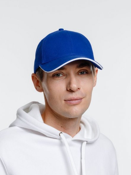 Бейсболка Spiker, ярко-синяя с белым 
