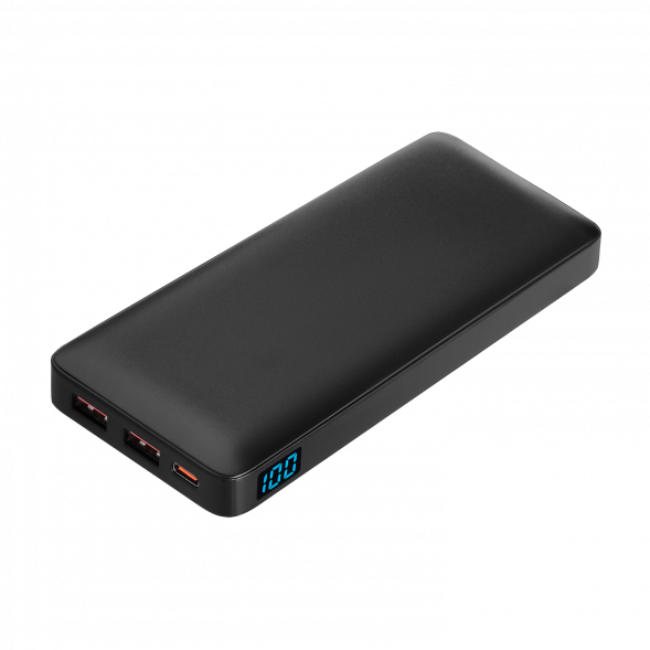 Внешний аккумулятор с цветной подсветкой Ancor PD Max Plus 10000 mAh, черный 