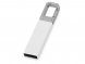 Флеш-карта USB 2.0 16 Gb с карабином Hook, белый/серебристый 