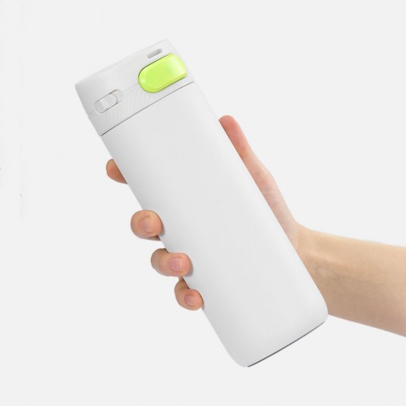 Термостакан X1 с цветной кнопкой, белый с желтым 