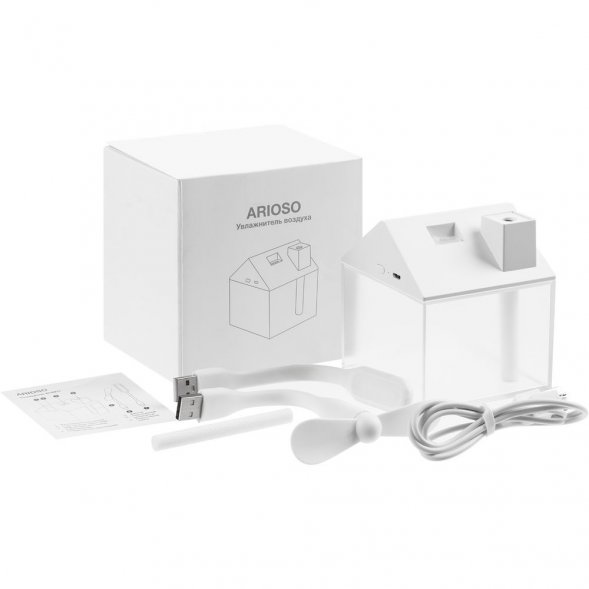 Настольный увлажнитель Arioso с вентилятором и лампой, белый 