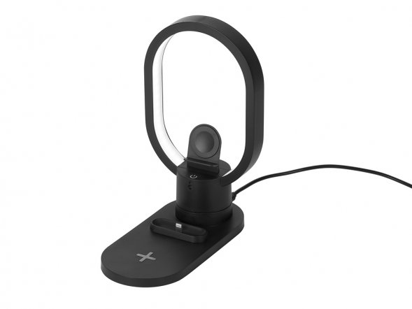 Беспроводная зарядная станция 4-в-1 Portal c лампой, 15 Вт, черный 