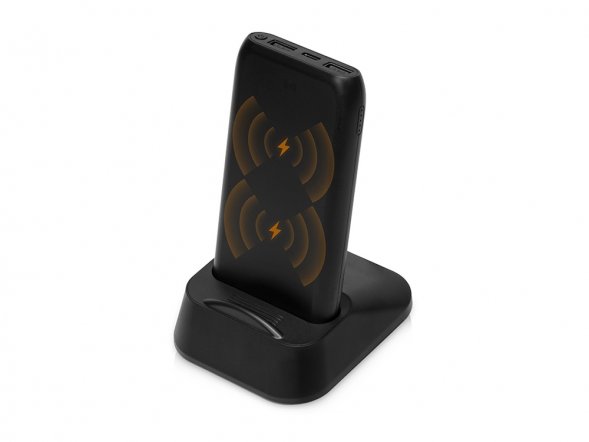 Портативное беспроводное зарядное устройство с док-станцией Uniq, 10000 mah, черный 