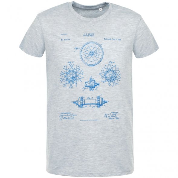 Футболка приталенная Old Patents. Wheel, голубой меланж 