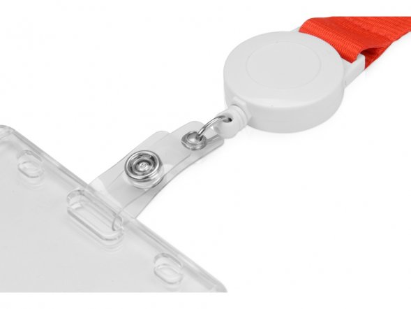 Ланьярд с ретрактором, красный 