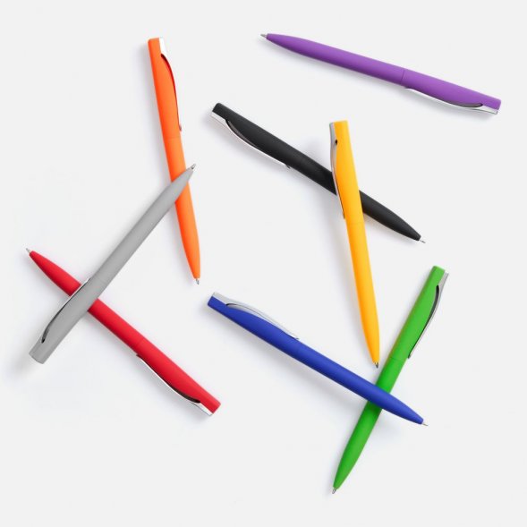 Ручка шариковая Pin Soft Touch, серая 