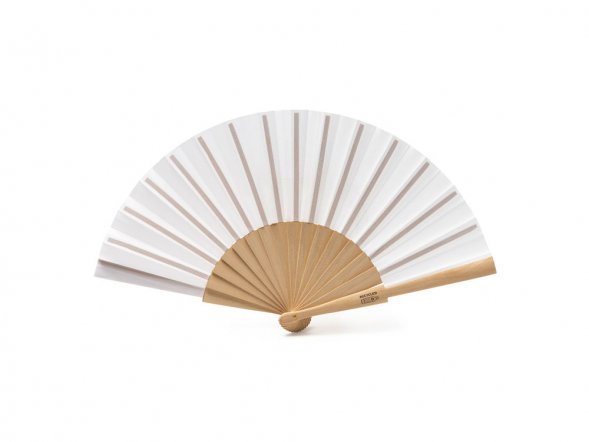 Деревянный веер MILOS, натуральный/белый 